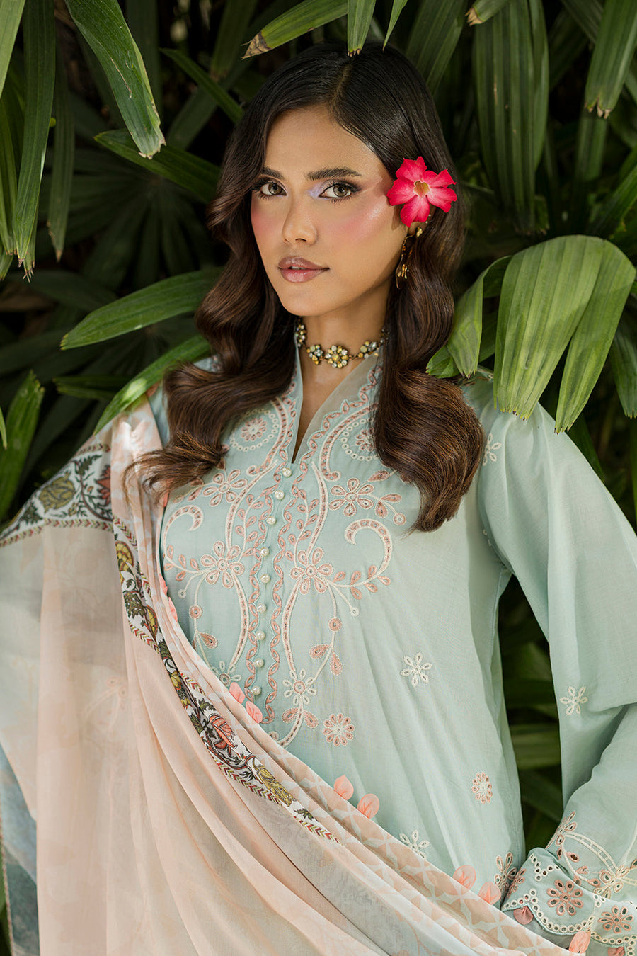 Zellbury Chikankari Embroidered Cotton Unstitched 3Pc Suit WUS26E34086