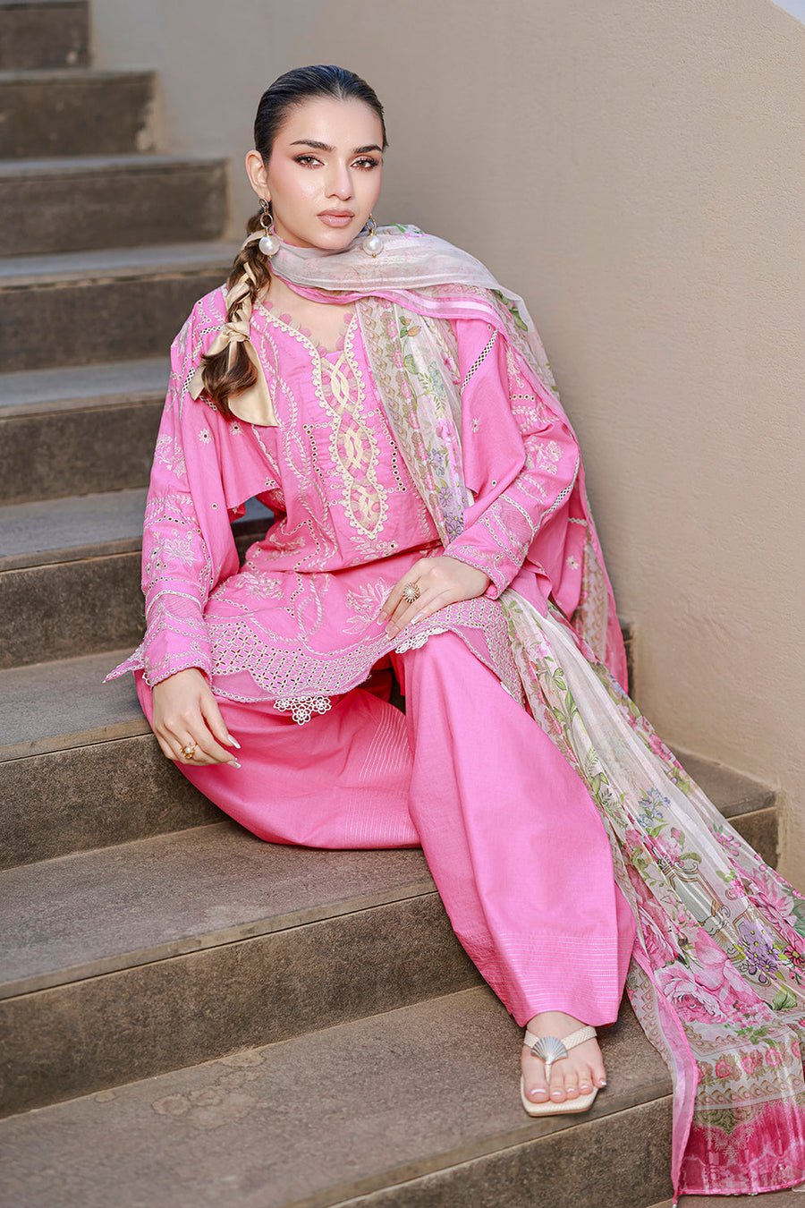 Zellbury Chikankari Embroidered Cotton Unstitched 3Pc Suit WUS26E34089