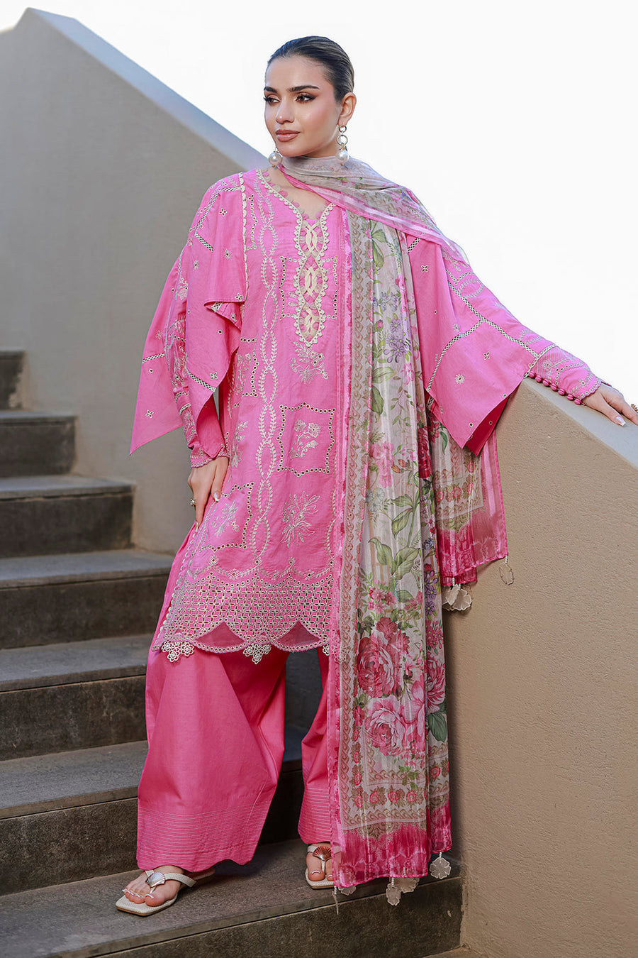 Zellbury Chikankari Embroidered Cotton Unstitched 3Pc Suit WUS26E34089