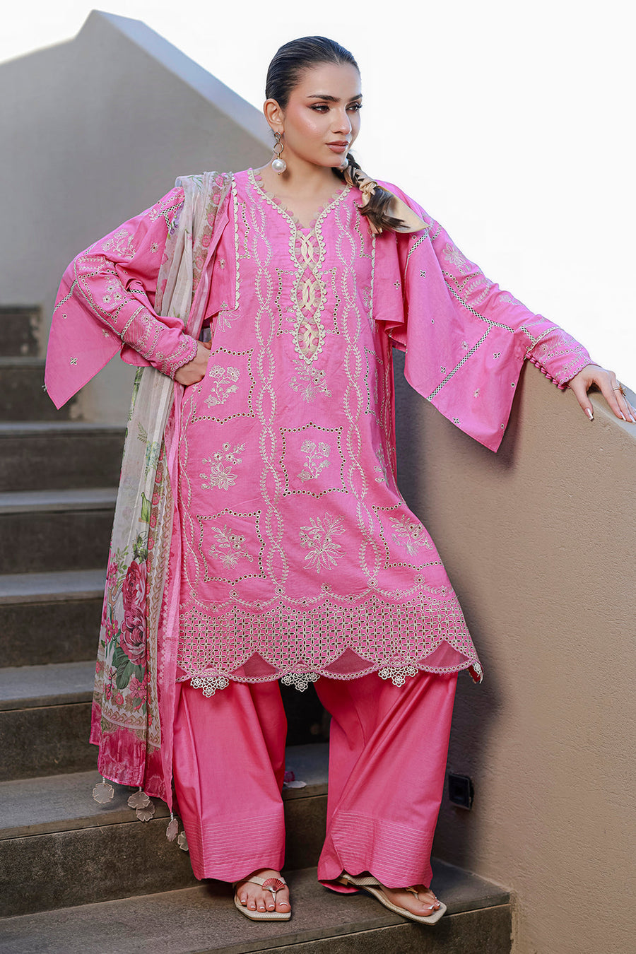 Zellbury Chikankari Embroidered Cotton Unstitched 3Pc Suit WUS26E34089
