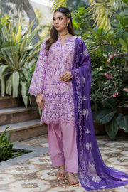 Zellbury Chikankari Embroidered Cotton Unstitched 3Pc Suit WUS26E34093