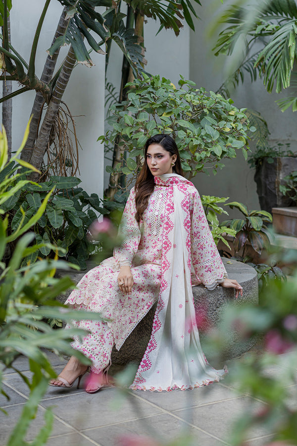 Zellbury Chikankari Embroidered Cotton Unstitched 3Pc Suit WUS26E34096