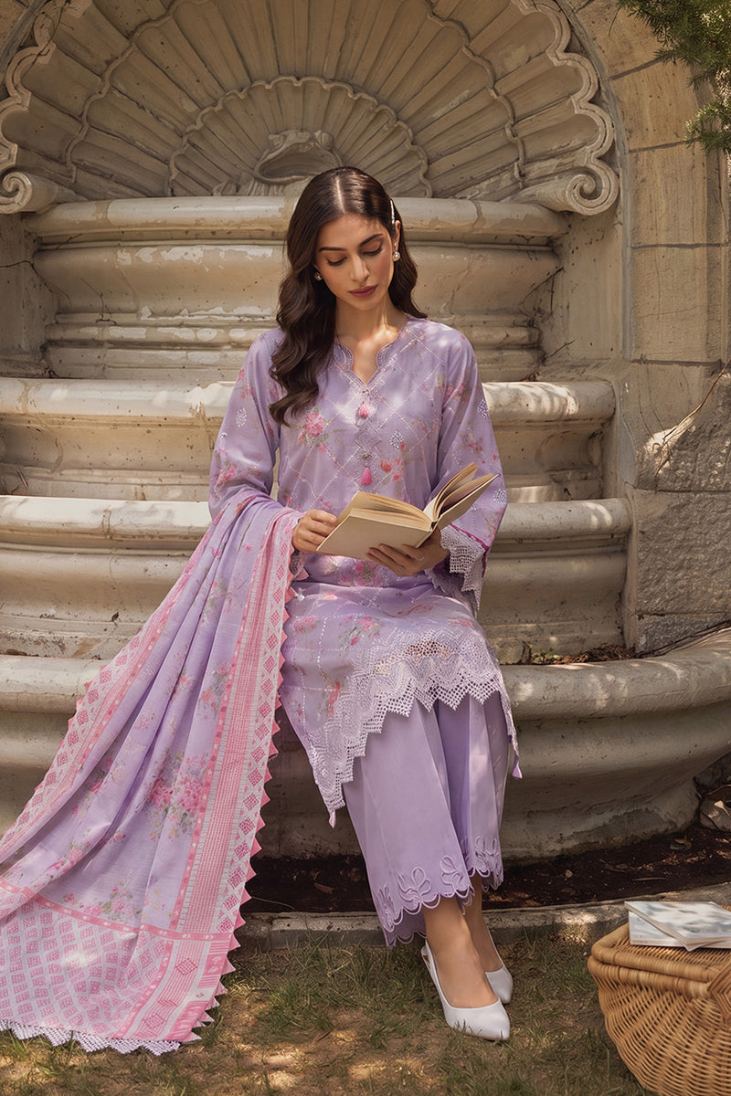 Zellbury Chikankari Embroidered Cotton Unstitched 3Pc Suit WUS26E34097