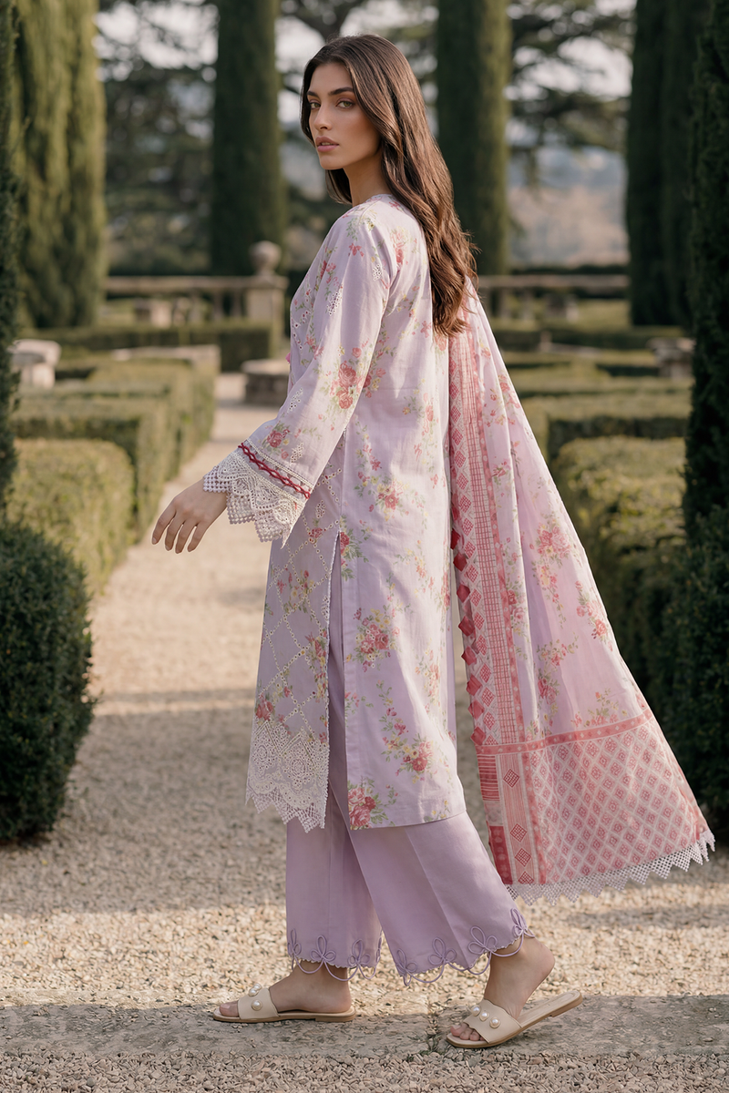 Zellbury Chikankari Embroidered Cotton Unstitched 3Pc Suit WUS26E34097