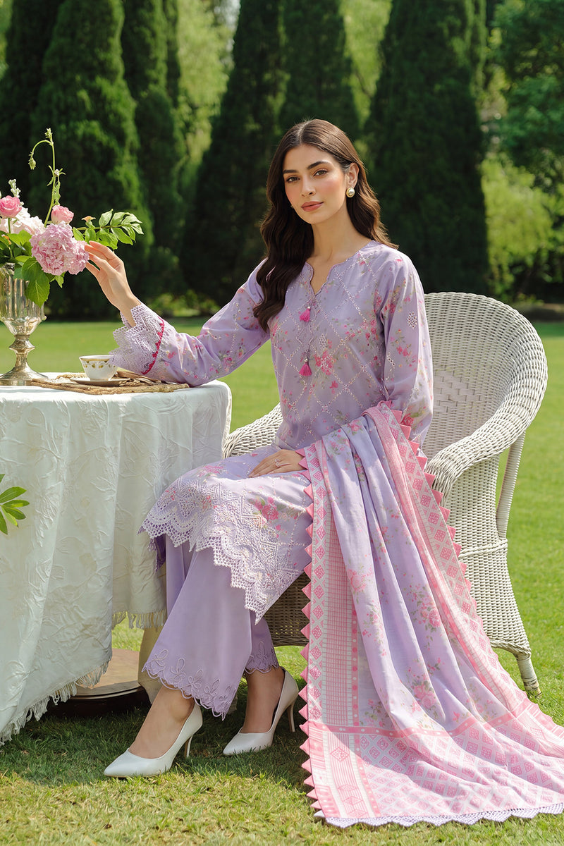 Zellbury Chikankari Embroidered Cotton Unstitched 3Pc Suit WUS26E34097