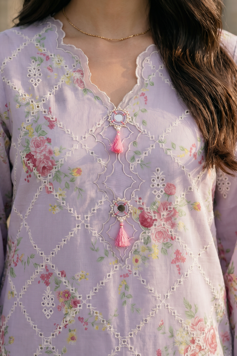 Zellbury Chikankari Embroidered Cotton Unstitched 3Pc Suit WUS26E34097