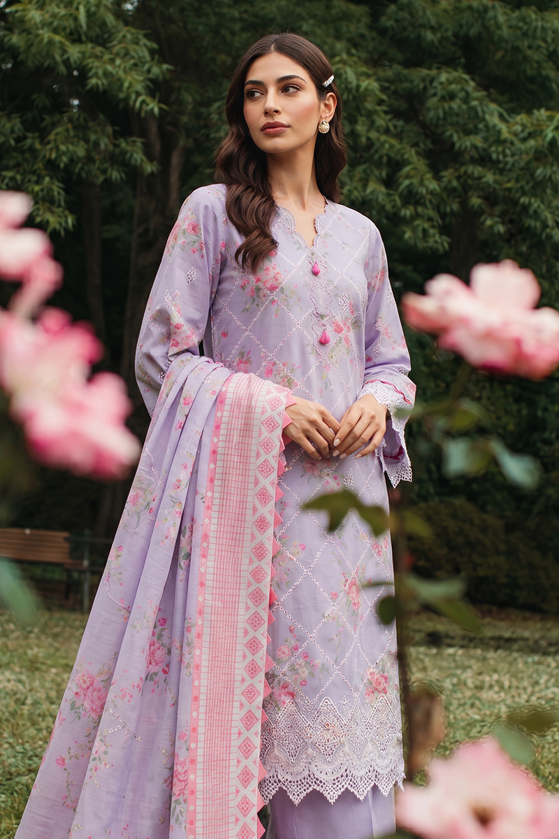 Zellbury Chikankari Embroidered Cotton Unstitched 3Pc Suit WUS26E34097