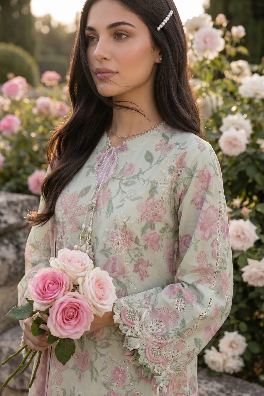 Zellbury Chikankari Embroidered Cotton Unstitched 3Pc Suit WUS26E34098