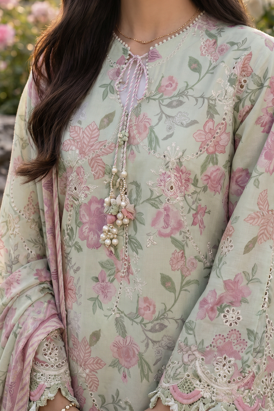Zellbury Chikankari Embroidered Cotton Unstitched 3Pc Suit WUS26E34098