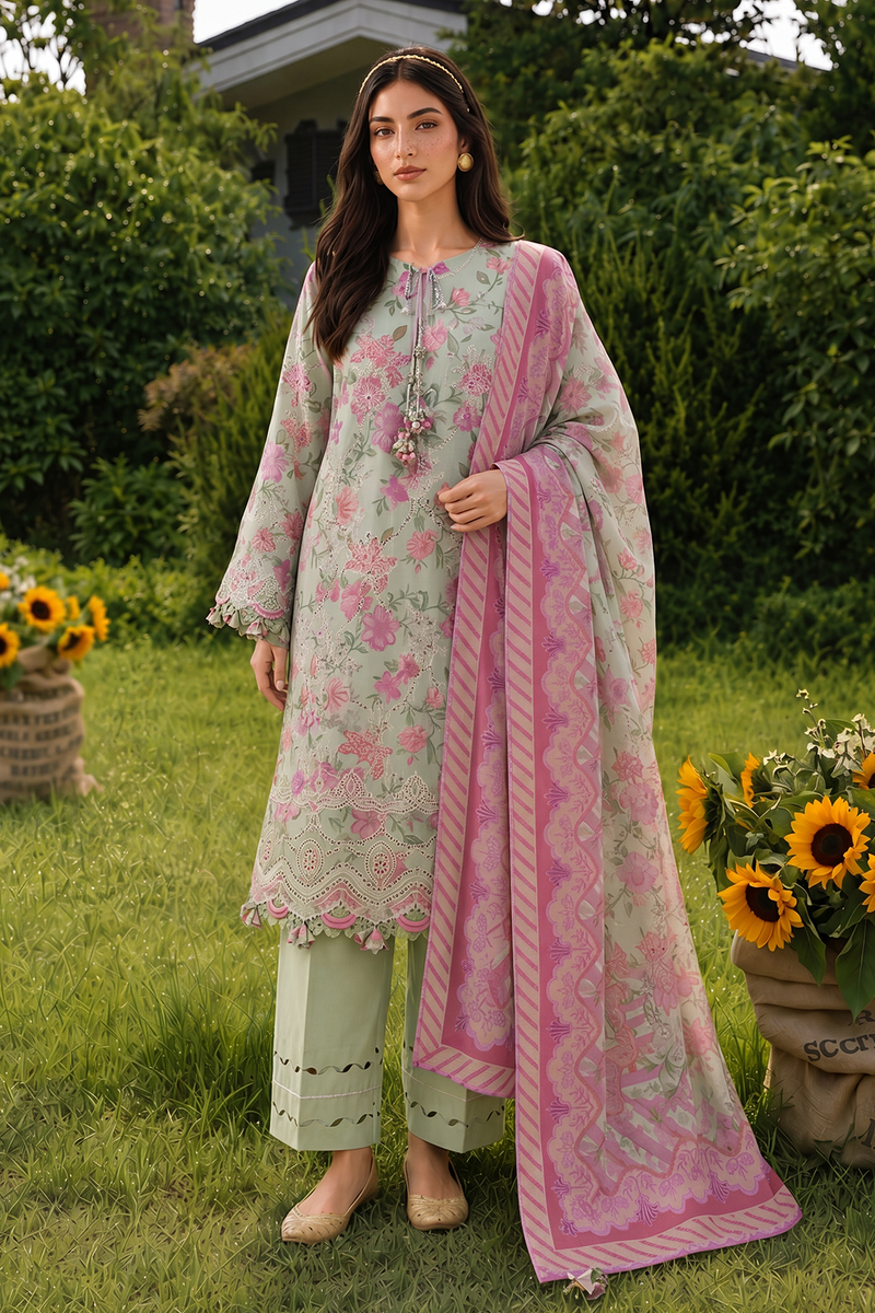 Zellbury Chikankari Embroidered Cotton Unstitched 3Pc Suit WUS26E34098