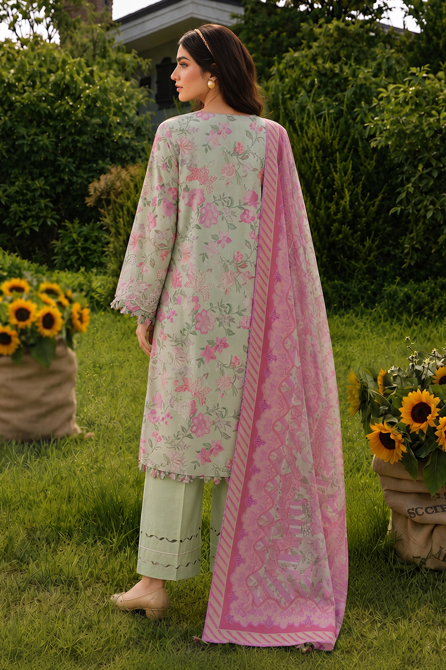 Zellbury Chikankari Embroidered Cotton Unstitched 3Pc Suit WUS26E34098