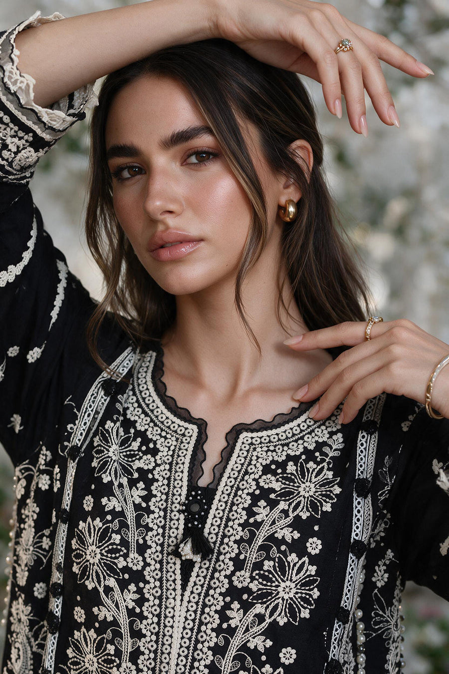 Zellbury Chikankari Embroidered Cotton Unstitched 3Pc Suit WUS26E34106
