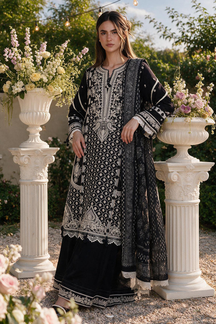 Zellbury Chikankari Embroidered Cotton Unstitched 3Pc Suit WUS26E34106