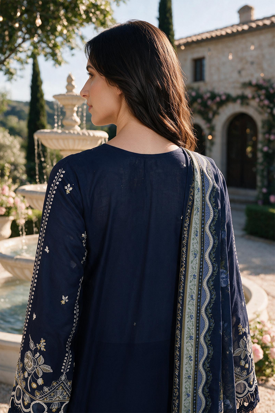 Zellbury Chikankari Embroidered Cotton Unstitched 3Pc Suit WUS26E34111