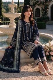 Zellbury Chikankari Embroidered Cotton Unstitched 3Pc Suit WUS26E34111