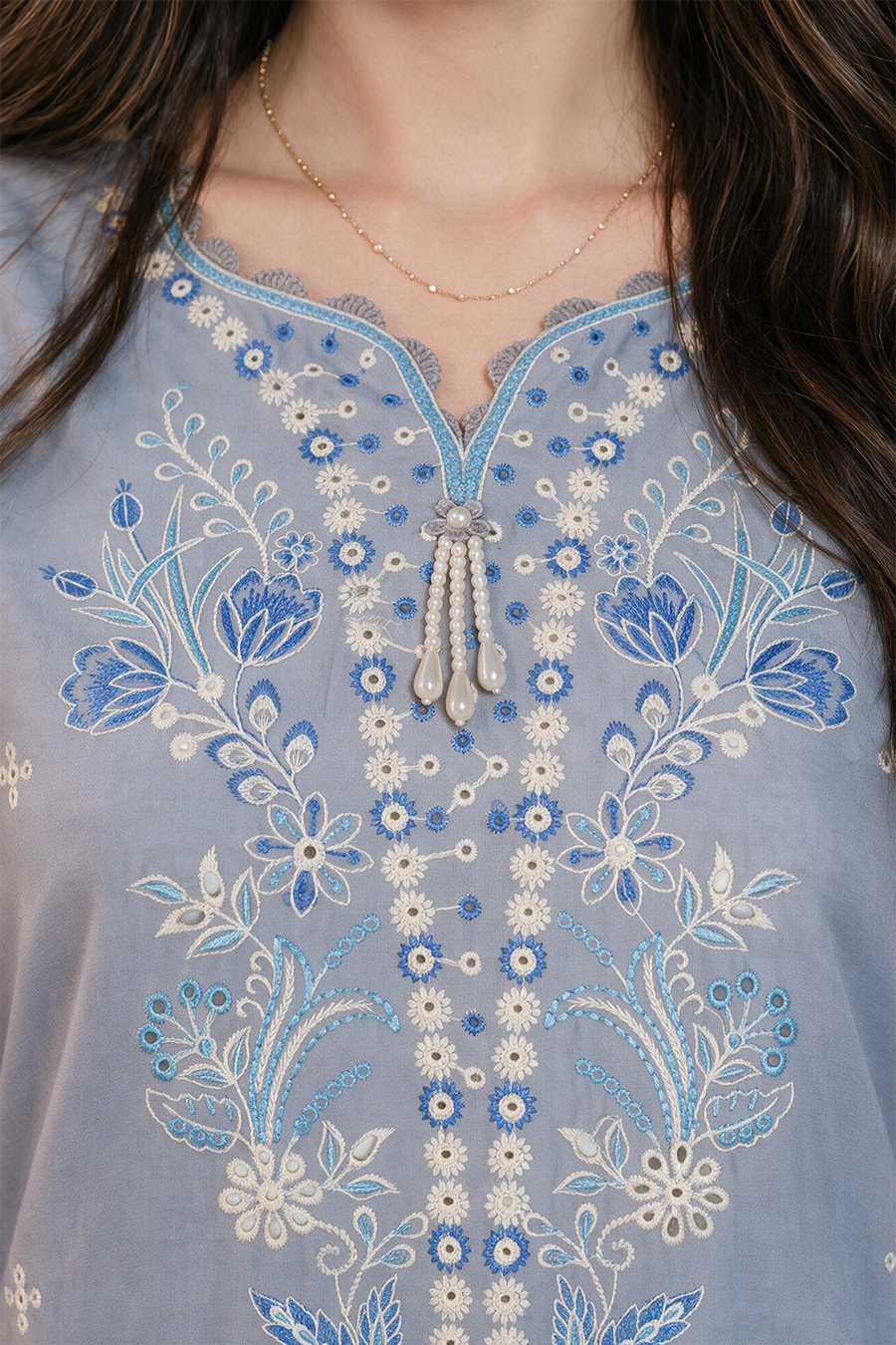 Zellbury Chikankari Embroidered Cotton Unstitched 3Pc Suit WUS26E34119