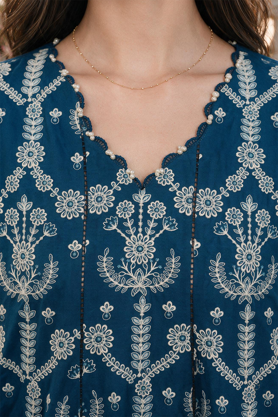 Zellbury Chikankari Embroidered Cotton Unstitched 3Pc Suit WUS26E34126