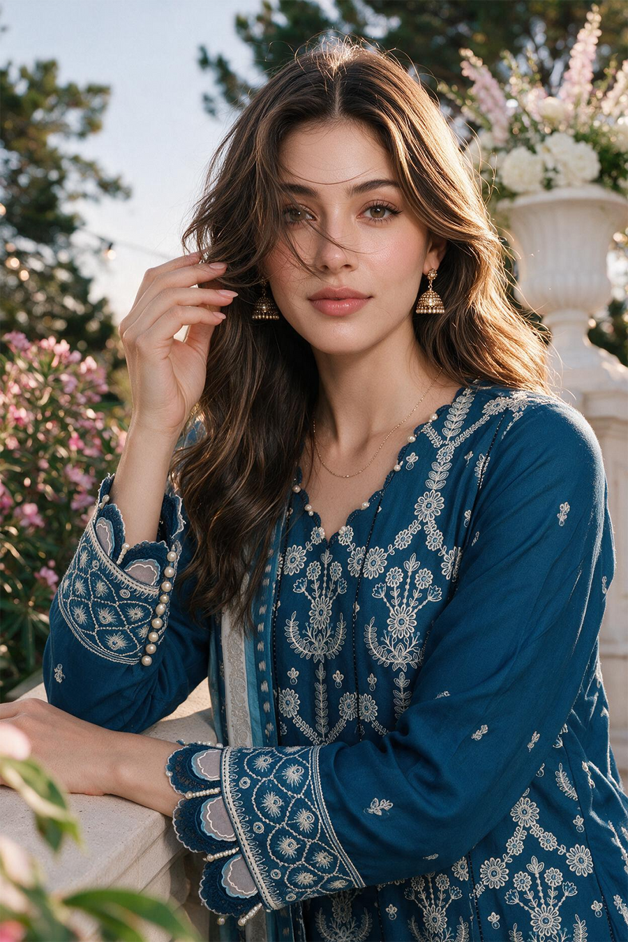 Zellbury Chikankari Embroidered Cotton Unstitched 3Pc Suit WUS26E34126