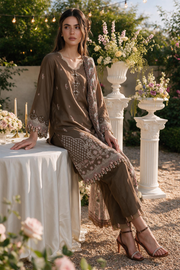 Zellbury Chikankari Embroidered Cotton Unstitched 3Pc Suit WUS26E34128