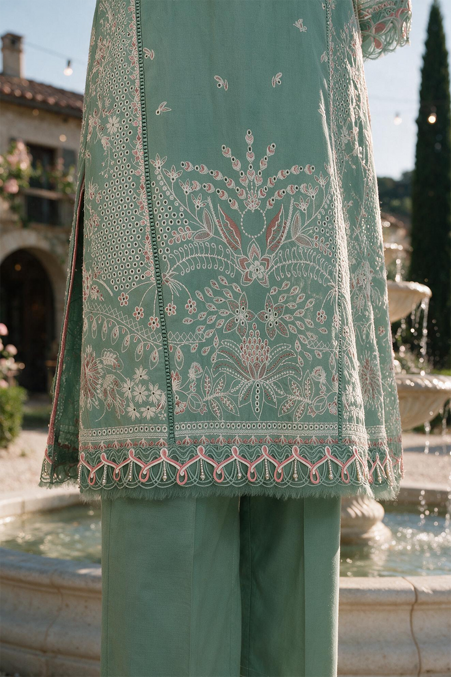 Zellbury Chikankari Embroidered Cotton Unstitched 3Pc Suit WUS26E34134