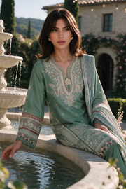 Zellbury Chikankari Embroidered Cotton Unstitched 3Pc Suit WUS26E34134