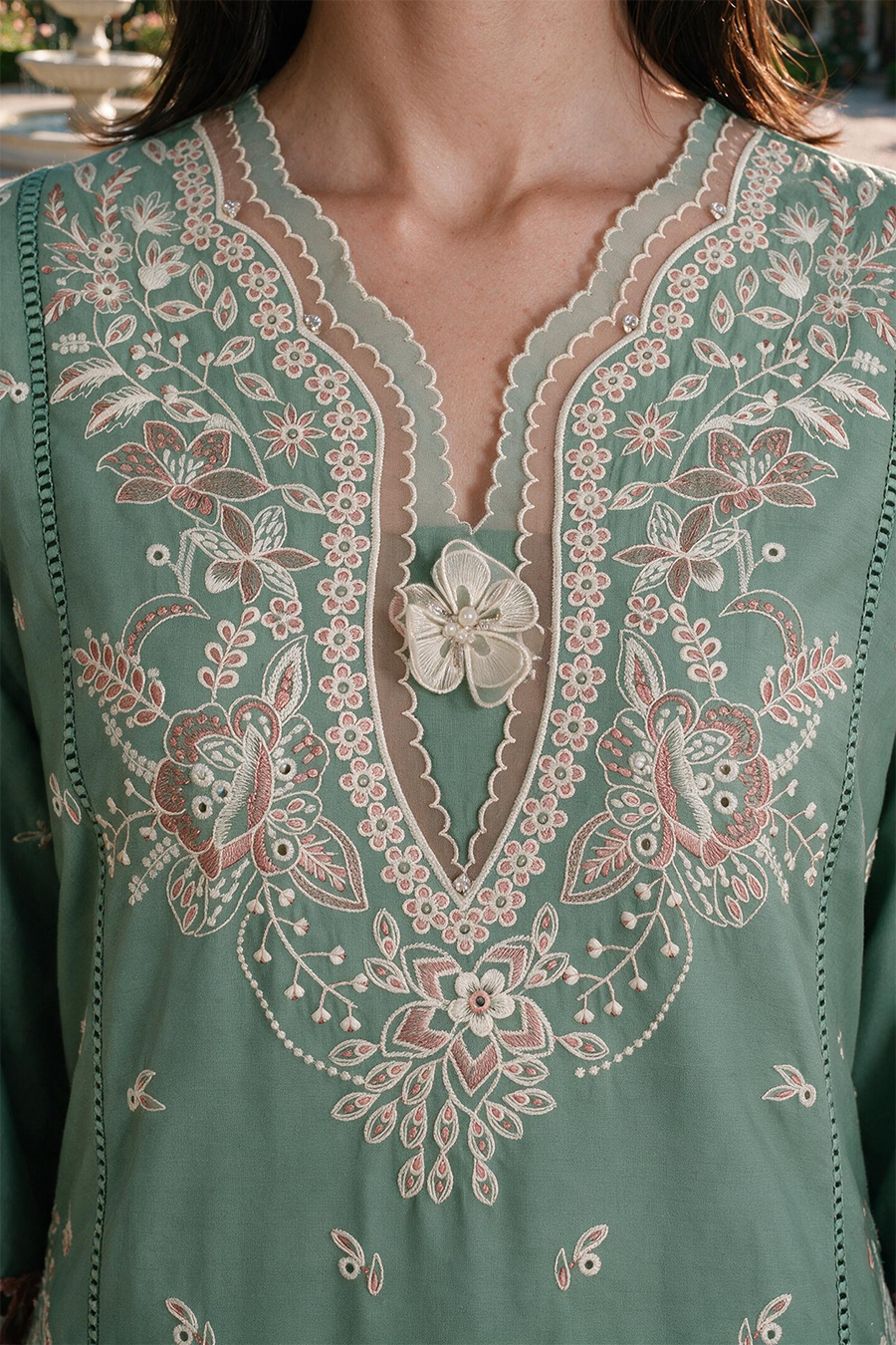 Zellbury Chikankari Embroidered Cotton Unstitched 3Pc Suit WUS26E34134