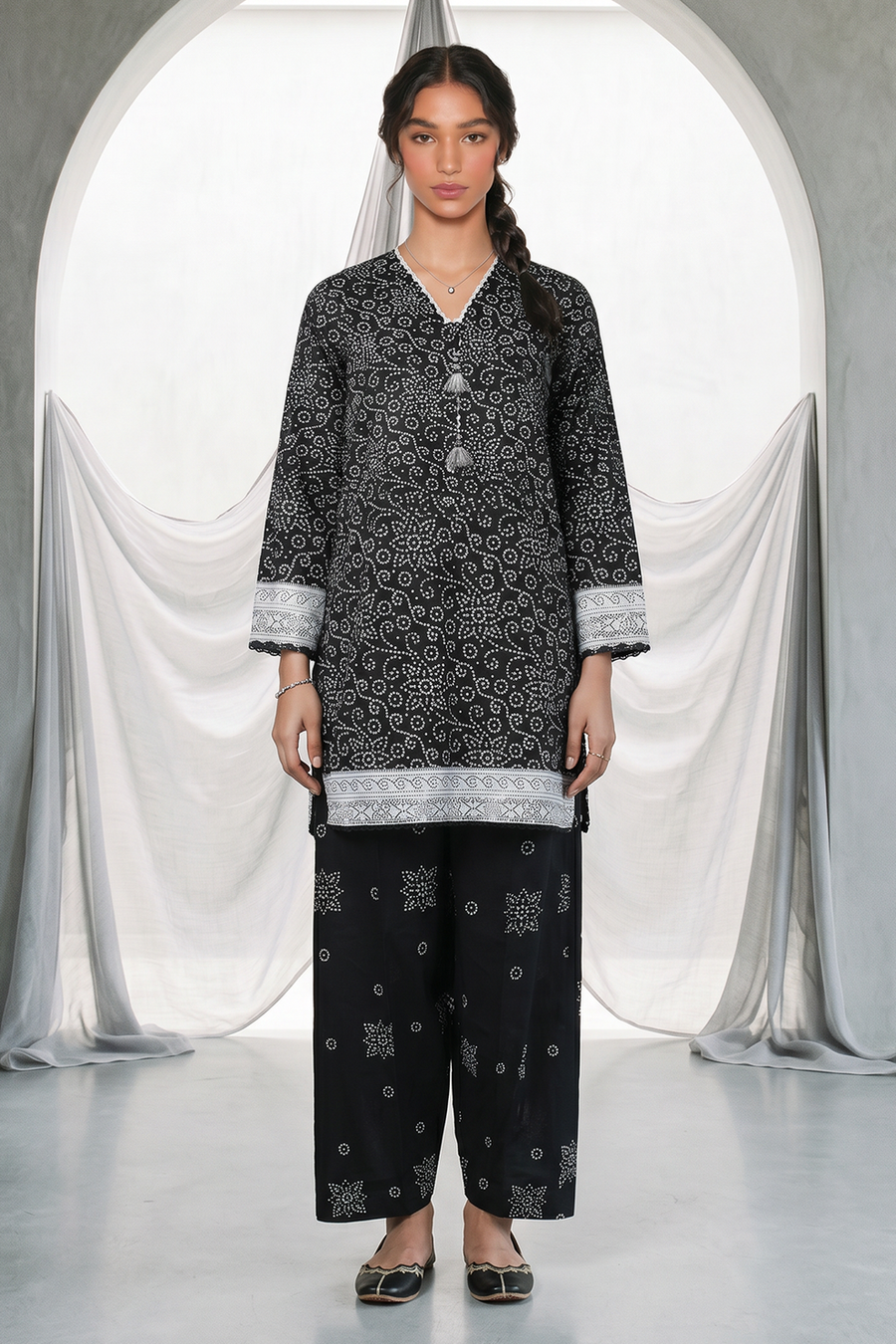 Zellbury Monochrome Printed Lawn Unstitched 2Pc Suit WUS26X20927