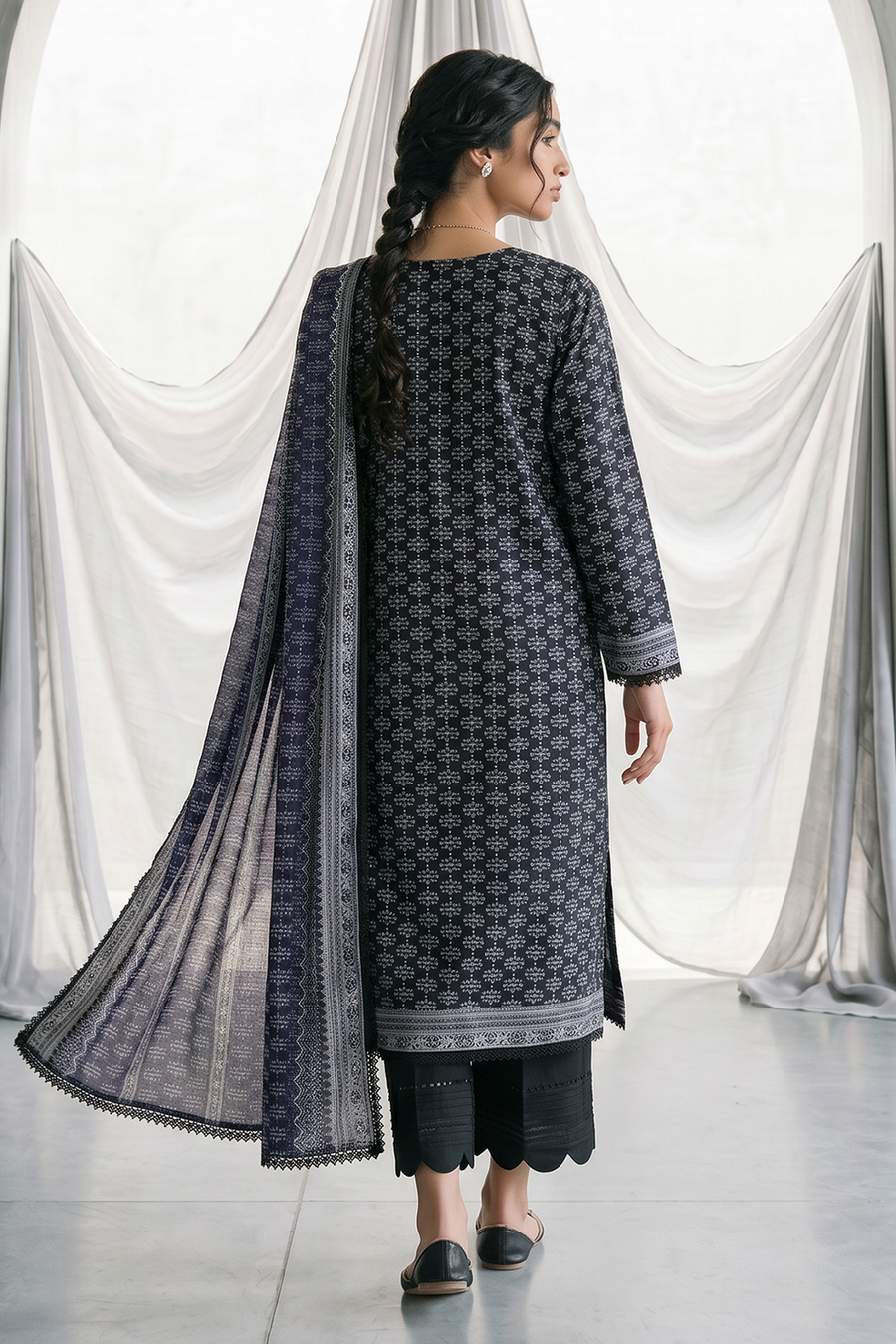 Zellbury Monochrome Printed Lawn Unstitched 2Pc Suit WUS26X21061
