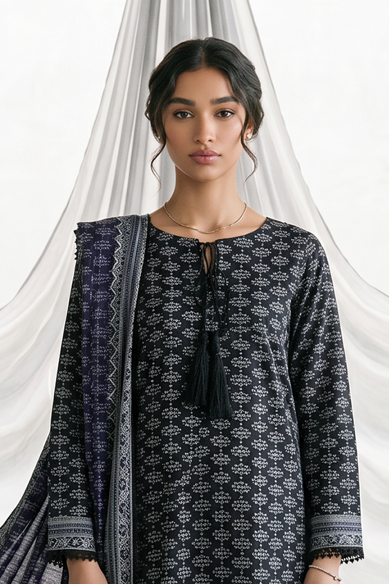 Zellbury Monochrome Printed Lawn Unstitched 2Pc Suit WUS26X21061