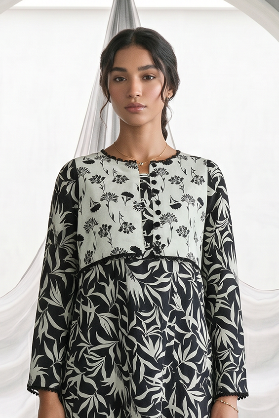 Zellbury Monochrome Printed Lawn Unstitched 2Pc Suit WUS26X21062