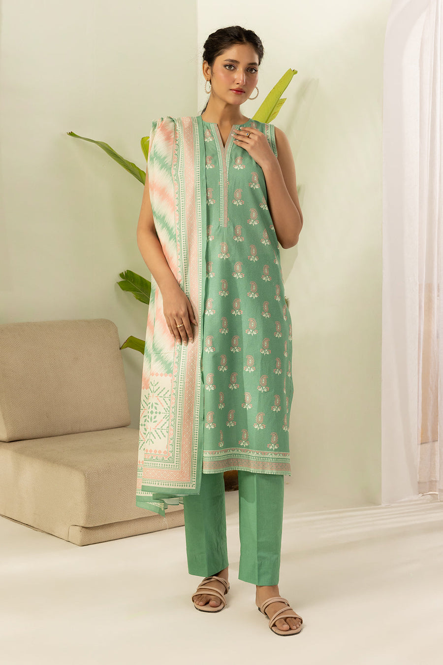 Zellbury Summer Printed Lawn Unstitched 3Pc Suit WUS26X30554