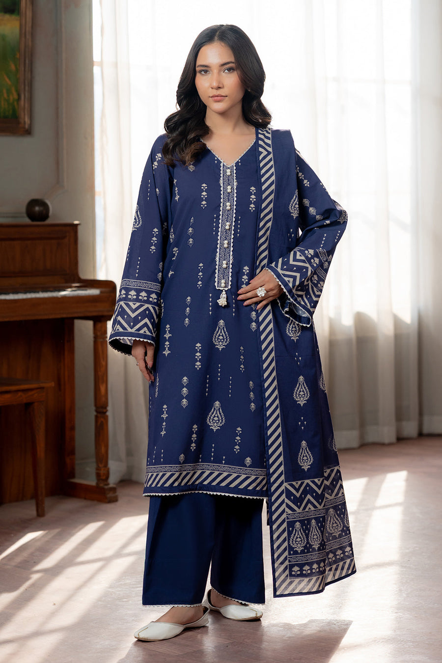 Zellbury Summer Printed Lawn Unstitched 3Pc Suit WUS26X30559