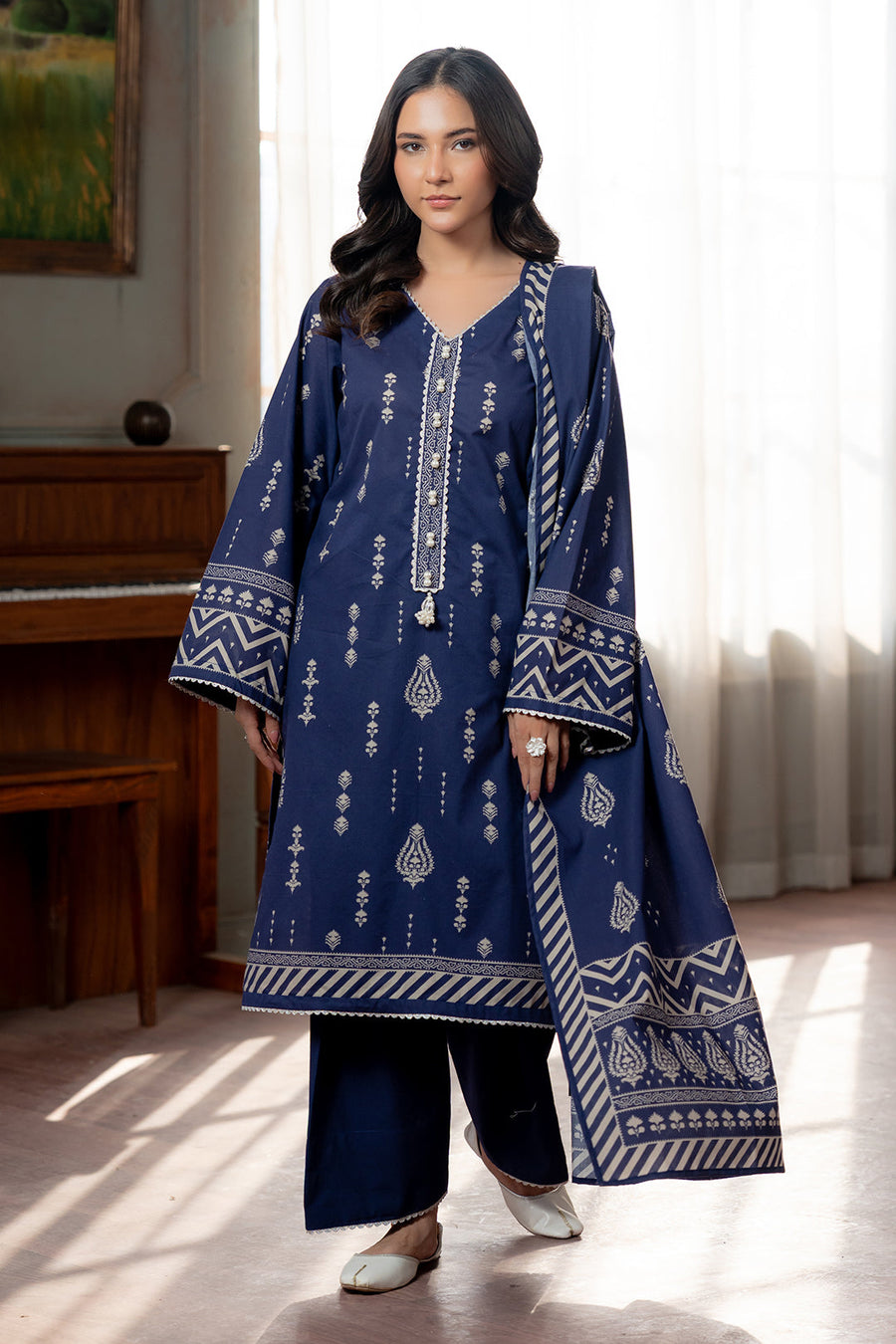 Zellbury Summer Printed Lawn Unstitched 3Pc Suit WUS26X30559