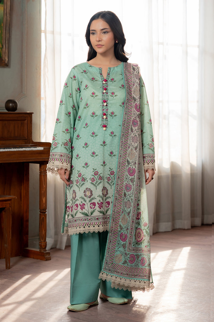Zellbury Summer Printed Lawn Unstitched 3Pc Suit WUS26X30684