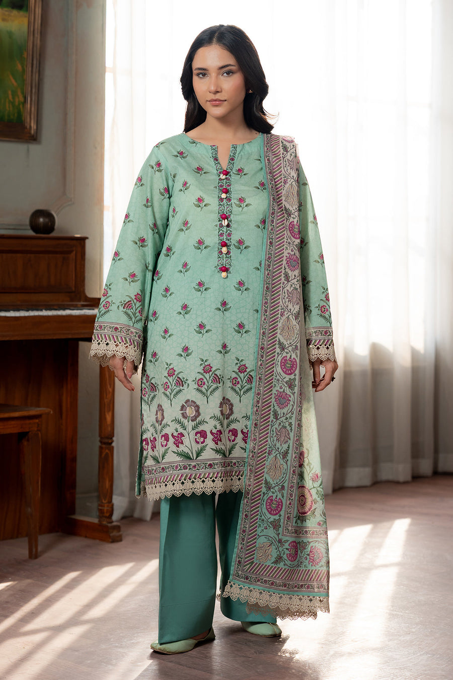 Zellbury Summer Printed Lawn Unstitched 3Pc Suit WUS26X30684
