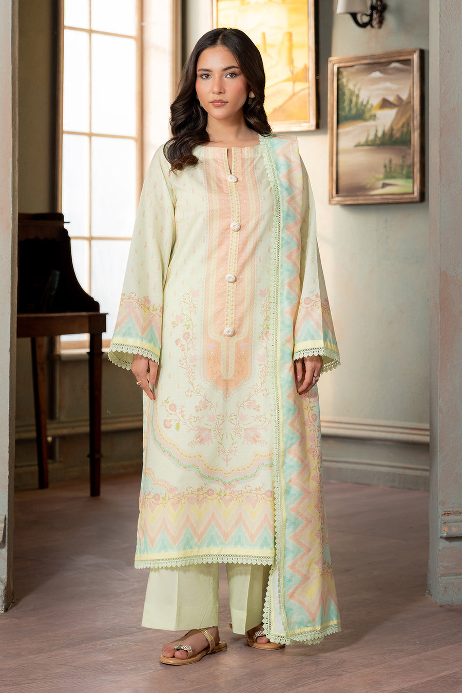 Zellbury Summer Printed Lawn Unstitched 3Pc Suit WUS26X30746