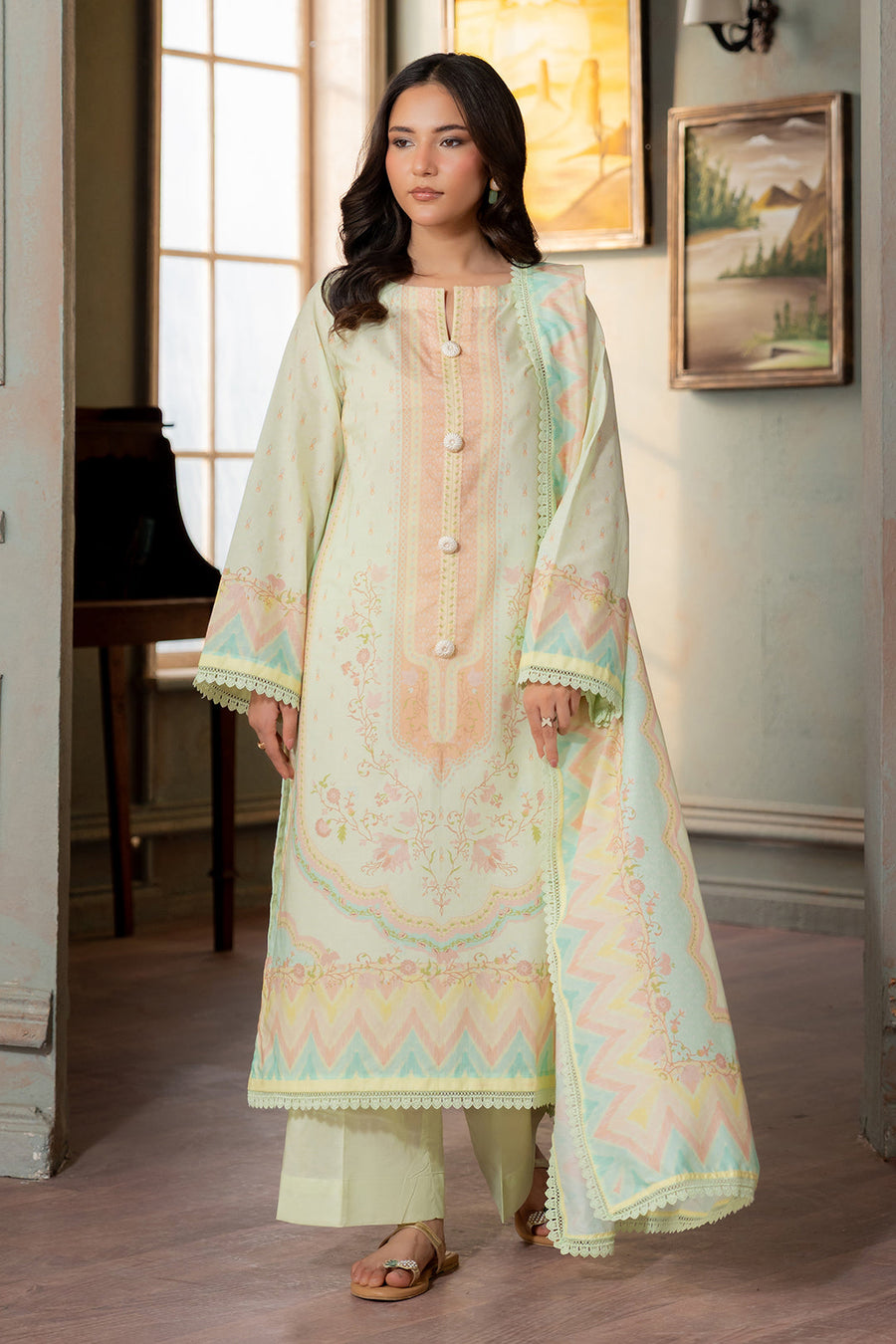 Zellbury Summer Printed Lawn Unstitched 3Pc Suit WUS26X30746