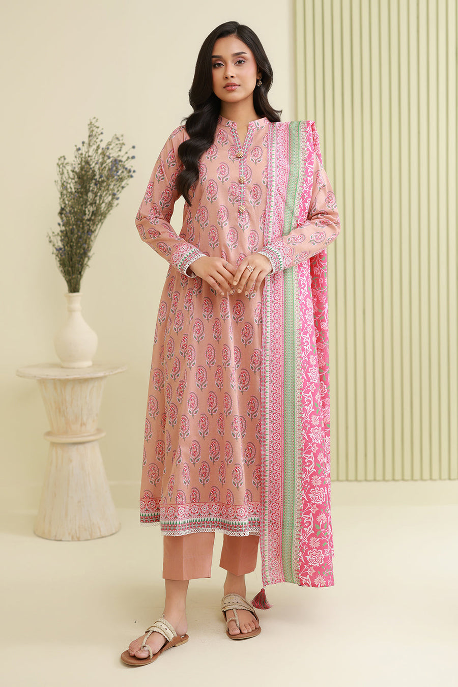 Zellbury Summer Printed Lawn Unstitched 3Pc Suit WUS26X30878