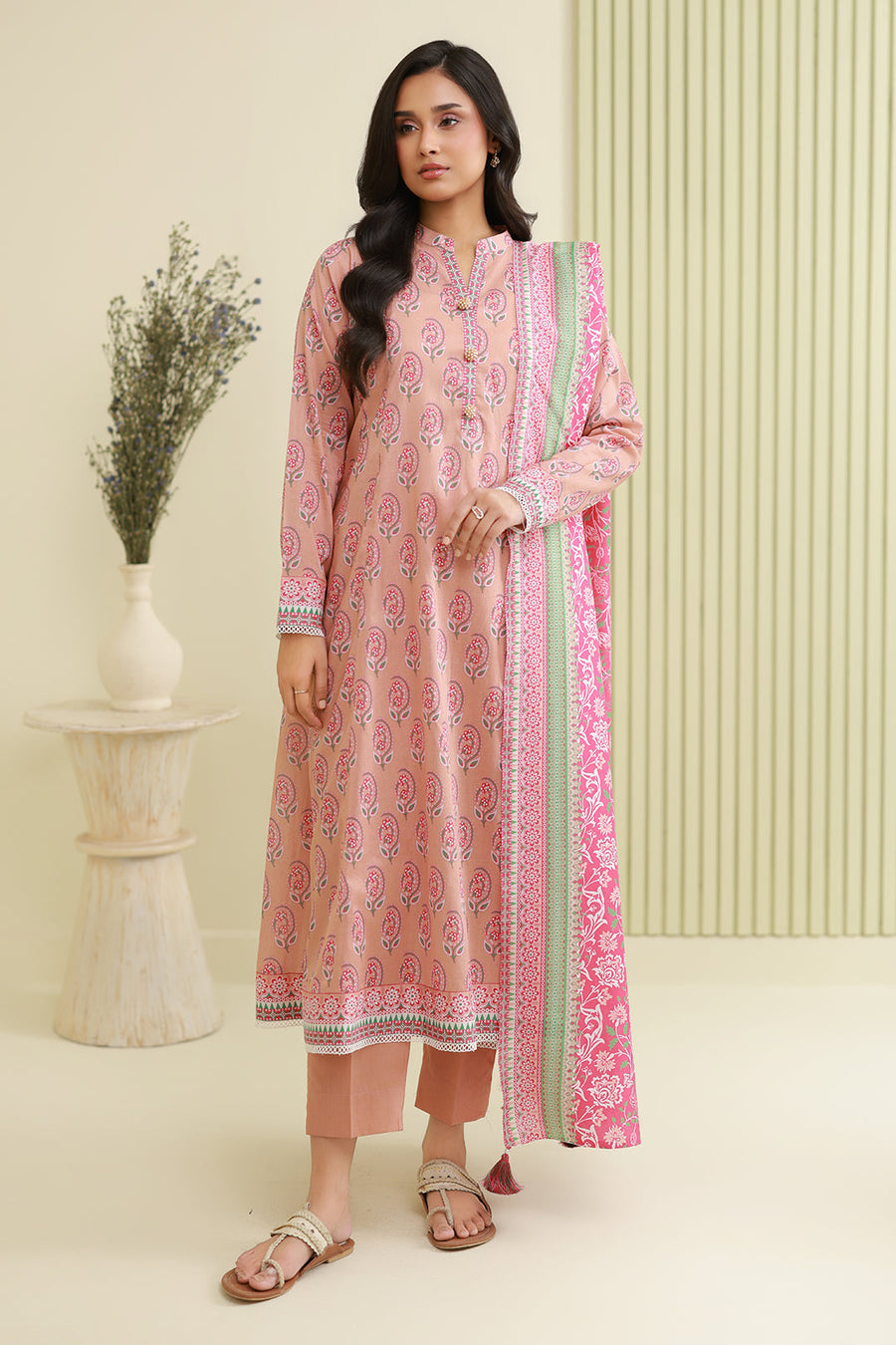 Zellbury Summer Printed Lawn Unstitched 3Pc Suit WUS26X30878