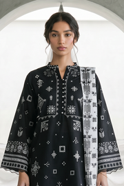 Zellbury Monochrome Printed Lawn Unstitched 3Pc Suit WUS26X30957