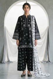 Zellbury Monochrome Printed Lawn Unstitched 3Pc Suit WUS26X30957