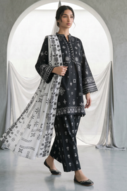 Zellbury Monochrome Printed Lawn Unstitched 3Pc Suit WUS26X30957