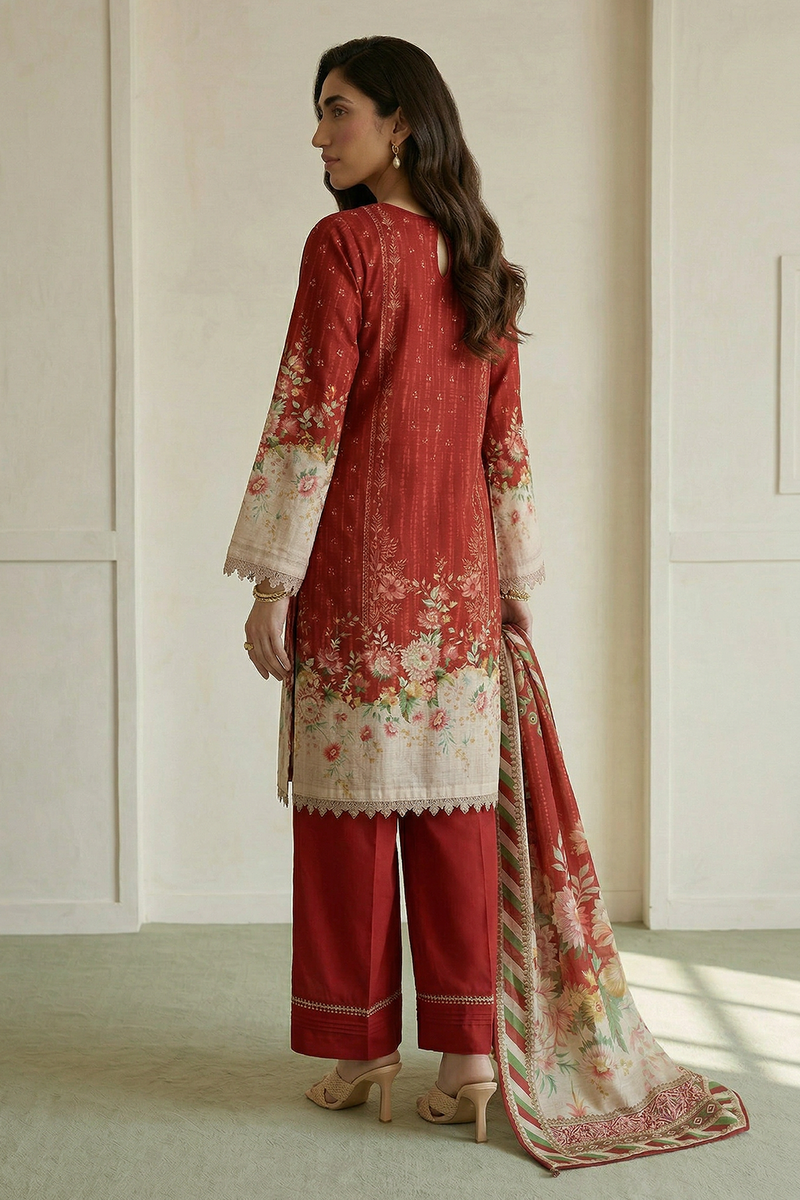 Zellbury Summer Printed Lawn Unstitched 3Pc Suit WUS26X31006