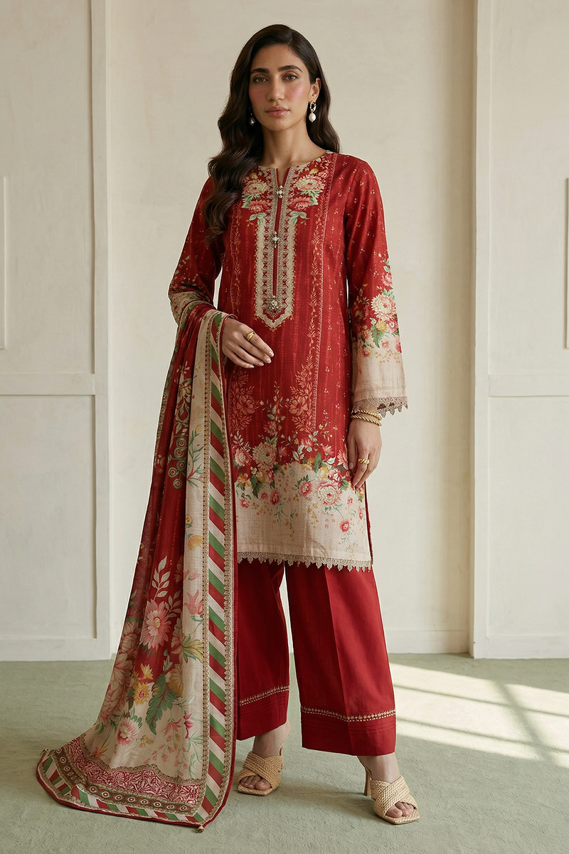 Zellbury Summer Printed Lawn Unstitched 3Pc Suit WUS26X31006