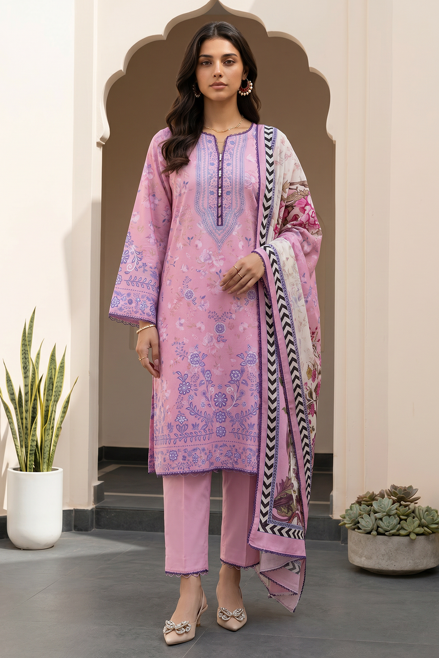 Zellbury Summer Printed Lawn Unstitched 3Pc Suit WUS26X31023