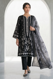 Zellbury Monochrome Printed Lawn Unstitched 3Pc Suit WUS26X31028