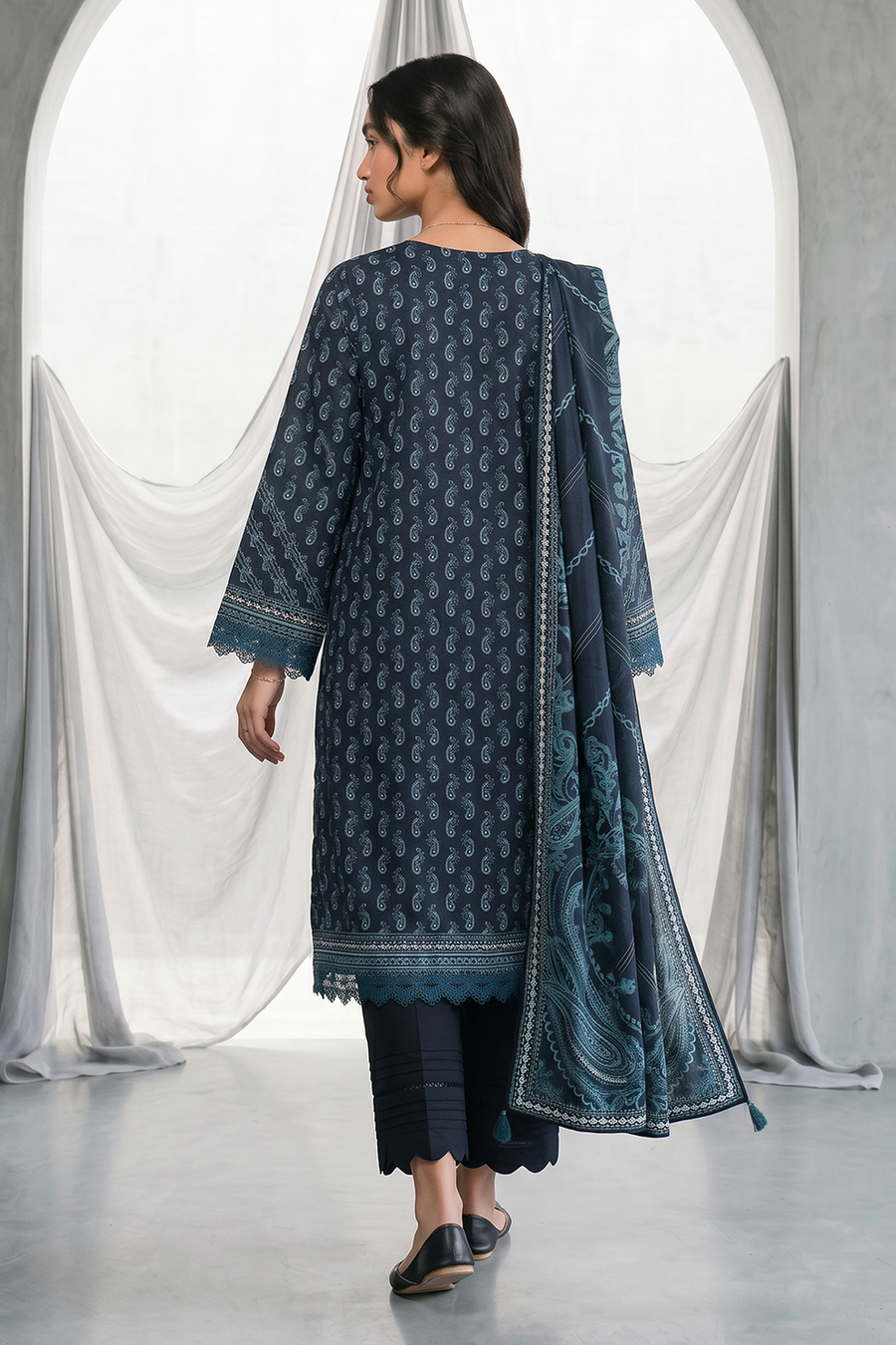 Zellbury Monochrome Printed Lawn Unstitched 3Pc Suit WUS26X31077
