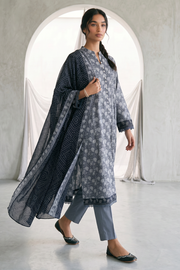 Zellbury Monochrome Printed Lawn Unstitched 3Pc Suit WUS26X31078