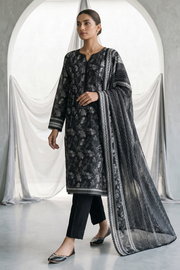 Zellbury Monochrome Printed Lawn Unstitched 3Pc Suit WUS26X31080