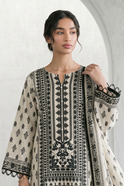 Zellbury Monochrome Printed Lawn Unstitched 3Pc Suit WUS26X31088